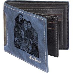 Fodiyaer Gifts for Husband-Personalized Engraved Leather Wallet Gifts Ideas for Men-Birthday Gifts, Christmas Gifts, Valentine, Anniversary, Wedding Gifts