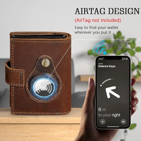 Handadsume سميكة كريزي هورس جلدية هدية السفر الجيب الأمامي مع عملة جيب بطاقة حالة منظم محفظة Rfid للرجال الذكور 1694 (1694-بني) in Kuwait