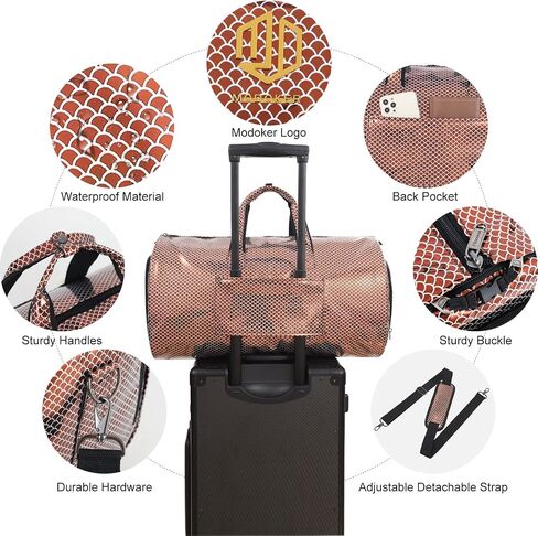Modoker Leather Garment Bag for Travel – 2-in-1 Carry-On Suit Bag & Weekender for Women – Wedding Dress Luggage with Shoe Compartment & Shoulder Strap – Ideal for Business Trips,Pink in Kuwait
