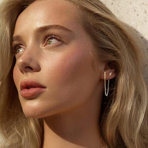 مجموعة 10 أزواج من الأقراط المرصعة مطلية بالذهب عيار 14 قيراط من فانسيلفر وأقراط هوجي هوب للنساء لا تسبب الحساسية، صغيرة وأنيقة وبسيطة، سلسلة متدلية من القرط الذهبي على شكل قلب تشيكوسلوفاكيا، مجموعة أقراط غضروف دائرية لثقب متعدد in Kuwait