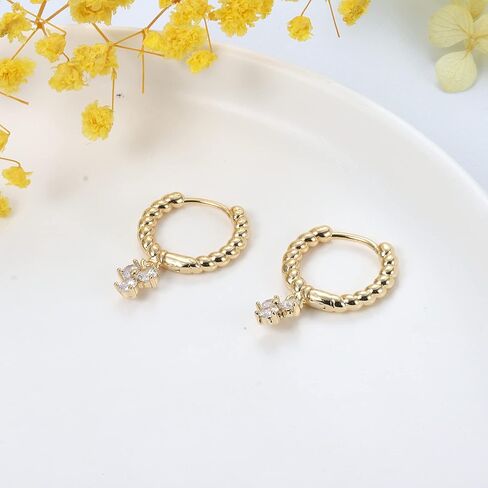 مجموعة 10 أزواج من الأقراط المرصعة مطلية بالذهب عيار 14 قيراط من فانسيلفر وأقراط هوجي هوب للنساء لا تسبب الحساسية، صغيرة وأنيقة وبسيطة، سلسلة متدلية من القرط الذهبي على شكل قلب تشيكوسلوفاكيا، مجموعة أقراط غضروف دائرية لثقب متعدد in Kuwait