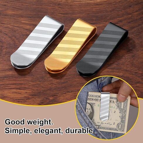 ChainsPro Men Personalized Money Clip, 316L Stainless Steel/Gold Plated/Black, for Father's Day/Xmas Gift-Send Gift Box in Saudi Arabia