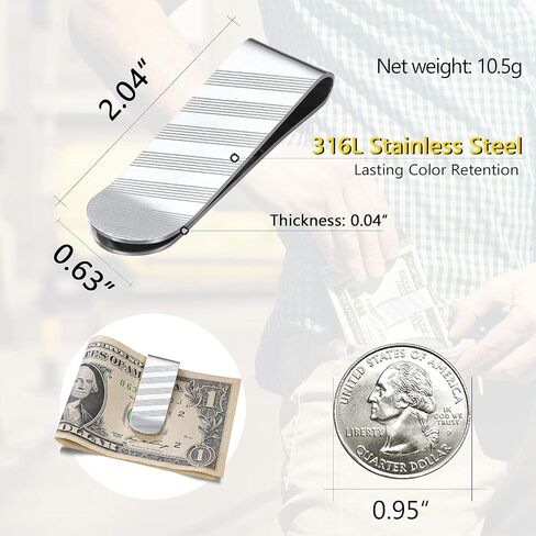 ChainsPro Men Personalized Money Clip, 316L Stainless Steel/Gold Plated/Black, for Father's Day/Xmas Gift-Send Gift Box in Saudi Arabia