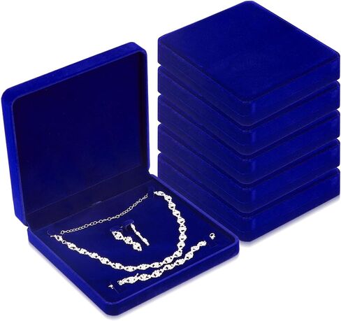 Yinkin 6 Pcs Velvet Jewelry Set Box Jewelry Gift Boxes Earring Ring Bracelet Necklace Gift Box Empty Jewelry Boxes Jewelry Storage Case Jewelry Storage Holder for Wedding Travel (Black) in Kuwait