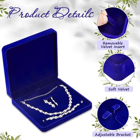 Yinkin 6 Pcs Velvet Jewelry Set Box Jewelry Gift Boxes Earring Ring Bracelet Necklace Gift Box Empty Jewelry Boxes Jewelry Storage Case Jewelry Storage Holder for Wedding Travel (Black) in Kuwait