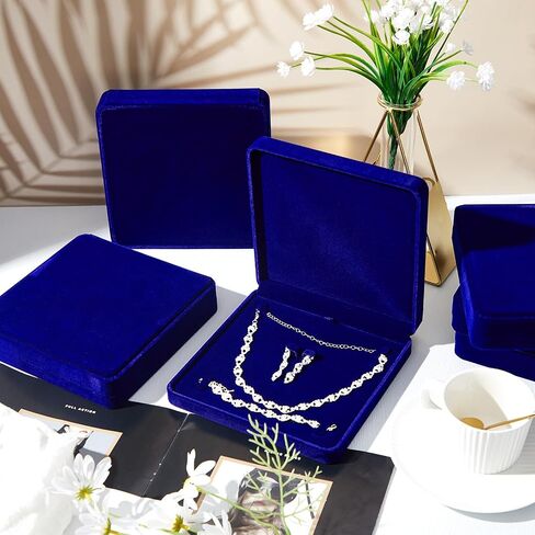Yinkin 6 Pcs Velvet Jewelry Set Box Jewelry Gift Boxes Earring Ring Bracelet Necklace Gift Box Empty Jewelry Boxes Jewelry Storage Case Jewelry Storage Holder for Wedding Travel (Black) in Kuwait