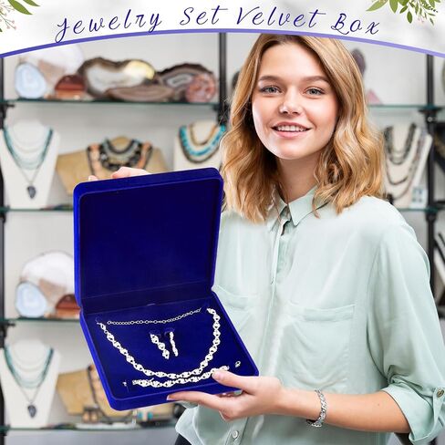 Yinkin 6 Pcs Velvet Jewelry Set Box Jewelry Gift Boxes Earring Ring Bracelet Necklace Gift Box Empty Jewelry Boxes Jewelry Storage Case Jewelry Storage Holder for Wedding Travel (Black) in Kuwait