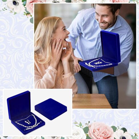 Yinkin 6 Pcs Velvet Jewelry Set Box Jewelry Gift Boxes Earring Ring Bracelet Necklace Gift Box Empty Jewelry Boxes Jewelry Storage Case Jewelry Storage Holder for Wedding Travel (Black) in Kuwait