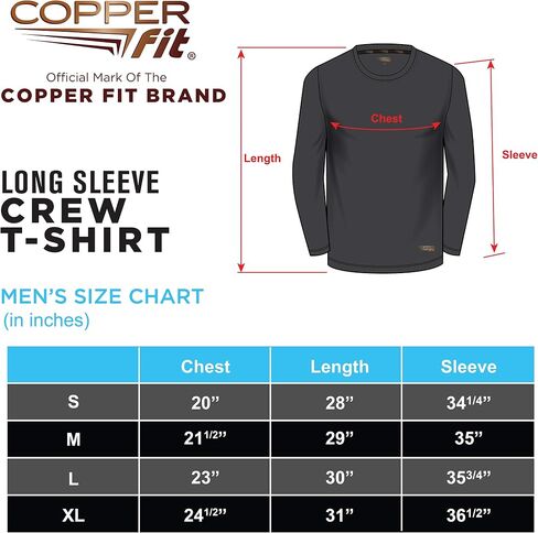 Copper Fit Men's Standard Energy Dry Performance Crew Long Sleeve Shirt in Saudi Arabia