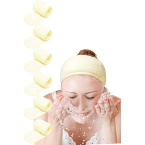 EUICAE Spa Headband Hair Wrap Sweat Headband Head Wrap Hair Towel Wrap Non-slip Stretchable Washable Makeup Headband for Face Wash Facial Treatment Sport Fits All White (White)