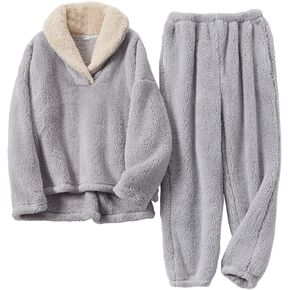 Songling Women's Winter Fluffy Pajamas Set Fleece Pullover Pants Loose Plush Sleepwear Lounge Sets in Kuwait