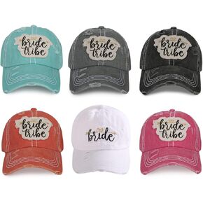 العروس قبيلة العازبة حزب المرأة قبعات البيسبول طاقم خمر مطرزة حفل زفاف قبعة in Kuwait