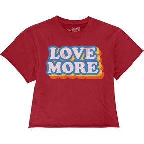 العلامة التجارية الرجعية الأصلية 100% قطن Slub Love More، تي شيرت قصير قليلاً لعيد الحب (للأطفال الكبار) in Saudi Arabia