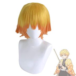 Cosrea Short Layered Brown Wig for Men Cosplay Wigs Halloween Hair for Women Men