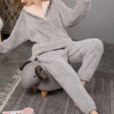 Songling Women's Winter Fluffy Pajamas Set Fleece Pullover Pants Loose Plush Sleepwear Lounge Sets in Kuwait