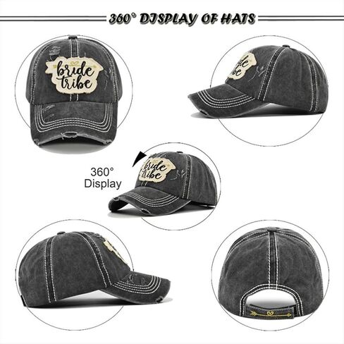 العروس قبيلة العازبة حزب المرأة قبعات البيسبول طاقم خمر مطرزة حفل زفاف قبعة in Kuwait