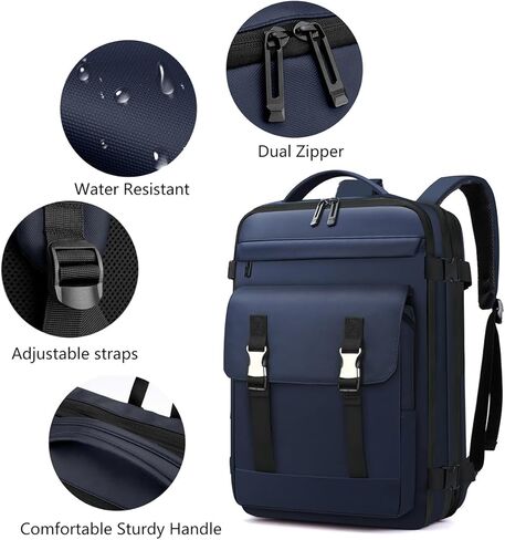 MIYCOO Travel Laptop Backpack, Extra Large Expandable Travel Backpack Airplane Approved Weekender Bag for Men Women, Water Resistant Lightweight Computer Backpack Blue in Kuwait