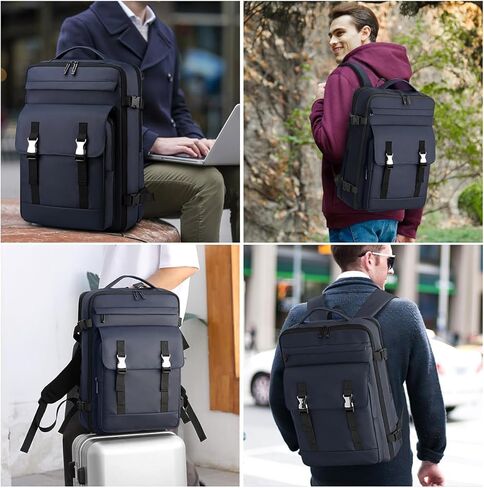 MIYCOO Travel Laptop Backpack, Extra Large Expandable Travel Backpack Airplane Approved Weekender Bag for Men Women, Water Resistant Lightweight Computer Backpack Blue in Kuwait