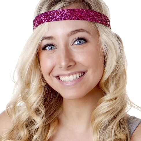 Hipsy Adjustable Non Slip Fashion Wide Bling Glitter Headbands for Women Girls & Teens 2-Pack (Black) in Saudi Arabia