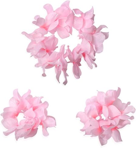 CBLUO Hawaiian Leis Flower Headband Wristbands Tropical Hawaii Luau Necklace Bracelets Hair Hoops Wreath Women Headpiece Hair Bands Cosplay Costume Summer Beach Vacation Pool Party Decoration Green in Kuwait