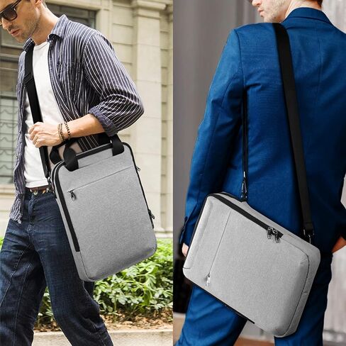 سيثون شنطة كتف للابتوب مقاس 13 انش لجهاز ماك بوك اير/ برو ام 1 13.3 انش وسيرفس برو اكس/7/6/5/4، ايباد برو 12.9 انش، شنطة يد مقاومة للماء والصدمات والالكترونيات، رمادي in Kuwait