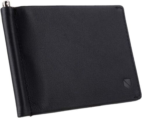 محفظة جلدية سوداء بجيب صامت RFID بلوكينج المال للرجال محفظة ثنائية الطي - حافظ على معلوماتك آمنة، رائعة للسفر in Kuwait