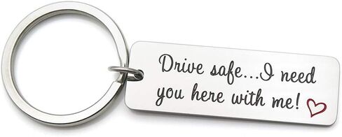 Simdes Drive Safe Handsome I Love You Trucker زوج سائق السيارة هدية الآباء سلسلة المفاتيح in Kuwait