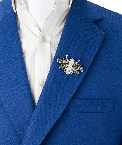 Knighthood Silver Bee With Swarovski And Green Purple Abstract Wings Brooch in Kuwait