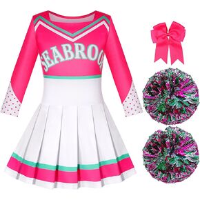 زي Nuehoryu Cheerleader التنكري للفتيات زي التشجيع مع كرات بوم كهدية لحفلات عيد الهالوين in Kuwait