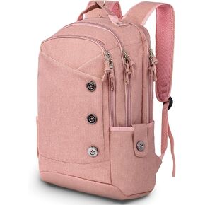 KINGSLONG 15.6 inch Laptop Backpack for Women, Stylish Buttons Decor Daypack Fit 17 inch Notebook, Water Resistant Computer Notebook Bag with USB Charging Port for Travel College Work Gifts in Kuwait