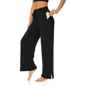 DIBAOLONG المرأة واسعة الساق السراويل فضفاضة اليوغا Sweatpants الرباط مريح صالة بالازو بيجامة السراويل مع جيوب in Kuwait
