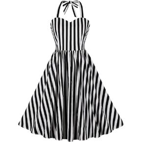 1950s Dresses for Women Vintage Retro Cocktail Party Swing Dresses Halter Floral Rockabilly 50s Polka Dot Pin up Dress