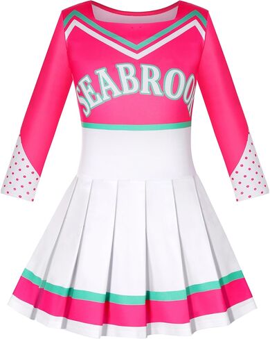 زي Nuehoryu Cheerleader التنكري للفتيات زي التشجيع مع كرات بوم كهدية لحفلات عيد الهالوين in Kuwait