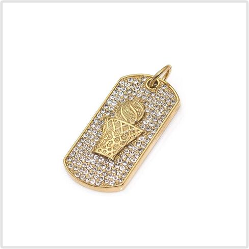 قلادة Mgutillart Hip Hop مطلية بالذهب عيار 18 قيراط مصنوعة من التيتانيوم والكريستال وعلامة كلب كرة السلة in Kuwait