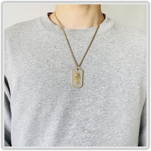 قلادة Mgutillart Hip Hop مطلية بالذهب عيار 18 قيراط مصنوعة من التيتانيوم والكريستال وعلامة كلب كرة السلة in Kuwait