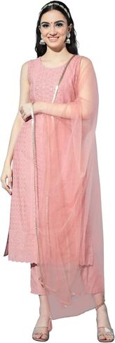 طقم شورت ووشاح وبنطلون ووشاح حريري من Chikankari للسيدات من Shopping Queen in Kuwait