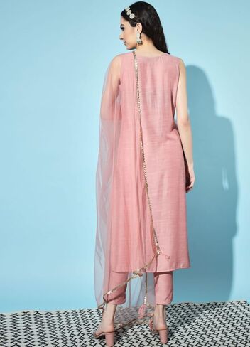 طقم شورت ووشاح وبنطلون ووشاح حريري من Chikankari للسيدات من Shopping Queen in Kuwait
