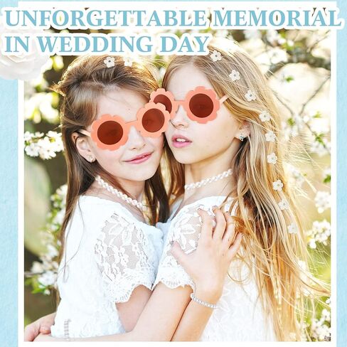 16 Pcs Flower Girl Proposal Box Kit Flower Girl Gifts Flower Girl Box Round Glasses Necklace Pearl Bracelet Diamond Pen Hair Scrunchies Rose Will You Be My Flower Girl for Wedding (Milky White) in Kuwait