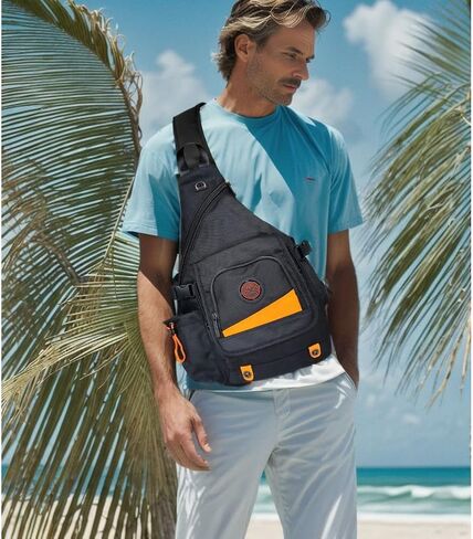 Large Sling Bag Backpack Pack 13" 14" Laptop Bag Satchel Travel Backpack Black in Kuwait