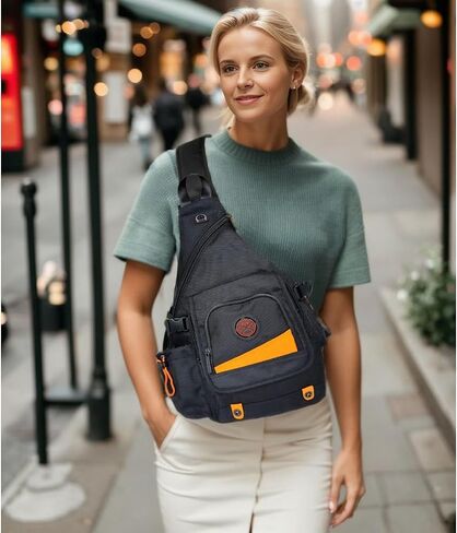 Large Sling Bag Backpack Pack 13" 14" Laptop Bag Satchel Travel Backpack Black in Kuwait