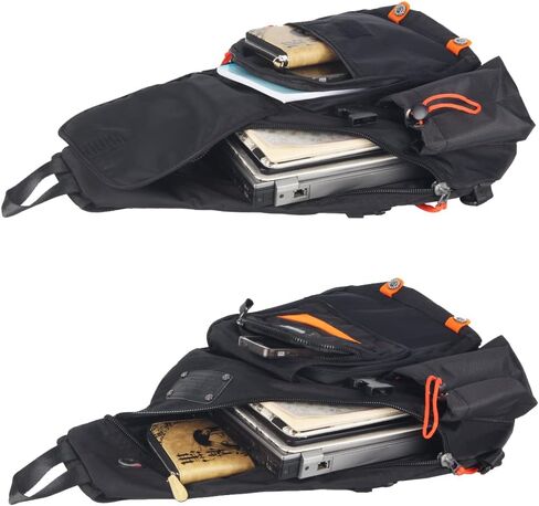 Large Sling Bag Backpack Pack 13" 14" Laptop Bag Satchel Travel Backpack Black in Kuwait