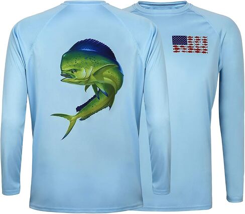 HDE Fishing Shirts for Men Long Sleeve UPF 50 Sun Protection Quick-Dry Outdoor Performance T-Shirt in Kuwait