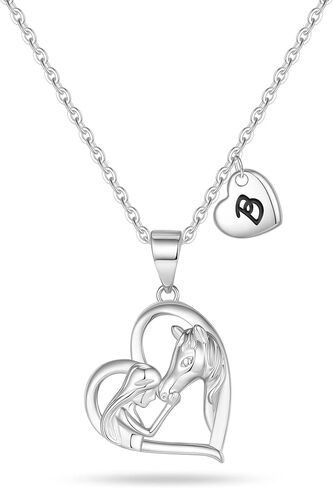 Horse Necklace Horse Gifts for Girls, Heart Pendant Initial K Necklace Horse Necklaces for Girls Women Little Girls Jewelry Horse Necklace Jewelry Kids Necklace for Girls Initial Necklace for Girls in Saudi Arabia