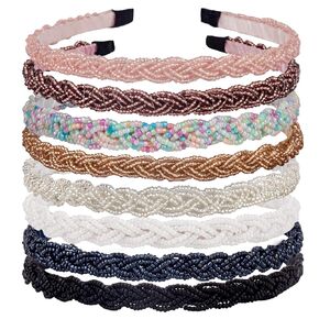 Pearl Headbands Beaded Headband Metal Head Bands No Slip Hair Accessories for Women Girls,10 Pack