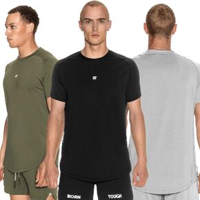 قميص رجالي بأكمام قصيرة للتمرين من Born Tough Air Pro، قميص تمرين رجالي جيد التهوية بمقاس مناسب، قميص رياضي للرجال بأكمام قصيرة in Kuwait