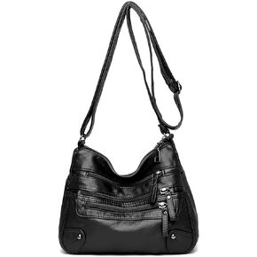 WITERY Crossboby Bag for Women - Soft PU Leather Multi-Pocket Shoulder Bag Handbag with Adjustable Strap