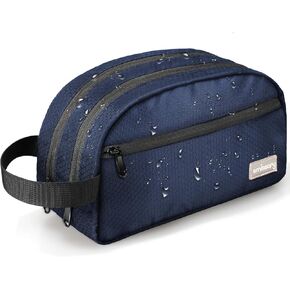 emissary Nylon Men's Toiletry Bag - Large Waterproof Shower Bag - Travel Toiletries Bag - Dopp Kitt for Men - Toiletry Bag for Men and Women - Shaving Bag for Men Travel (Black Water-Resistant)