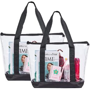 Large Clear Tote Bag, Fashion PVC Shoulder Handbag for Women, Clear Stadium Bag for Security Travel,Shopping,Sports and Work in Kuwait