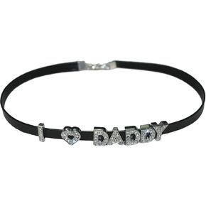 I LOVE DADDY Letters Choker, Words Rhinestone Necklace in Saudi Arabia