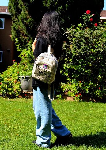 Natural Handmade Hemp MINI backpack by Adi Fashion - Eco-friendly Colorful and stylish Unisex backpack (Natural Black) in Kuwait
